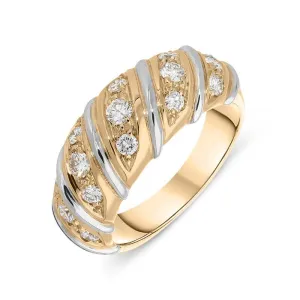 Picchiotti 18ct Rose & White Gold 0.61 Carat Diamond Twist Ring D