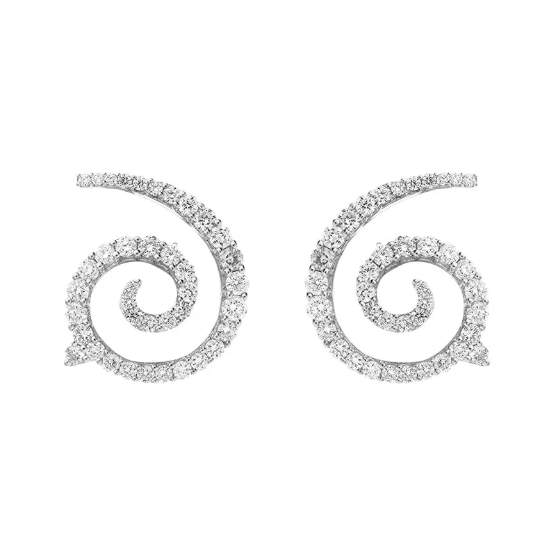 Picchiotti 18ct White Gold 1.05ct Diamond Spiral Earrings