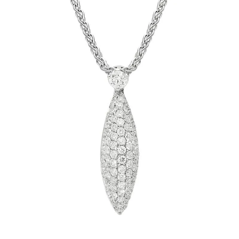 Picchiotti 18ct White Gold 1.12ct Diamond Marquise Necklace D