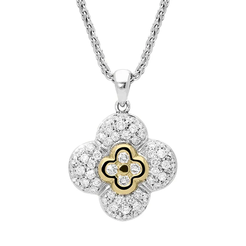 Picchiotti 18ct White Gold Diamond Flower Necklace