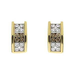 Picchiotti 18ct Yellow Gold 1.68ct Diamond Chequered Earrings