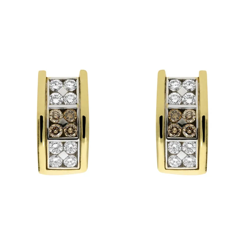 Picchiotti 18ct Yellow Gold 1.68ct Diamond Chequered Earrings