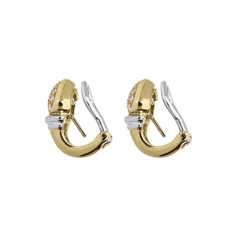 Picchiotti 18ct Yellow Gold Diamond Heart Hinge Back Earrings D