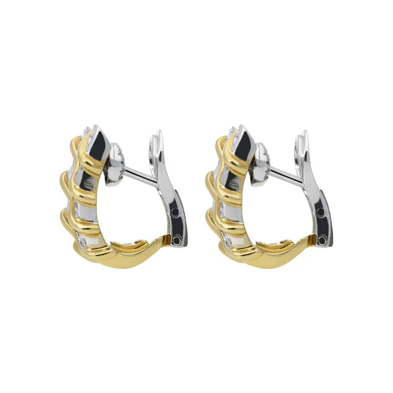 Picchiotti 18ct Yellow Gold Diamond Hinge Back Earrings