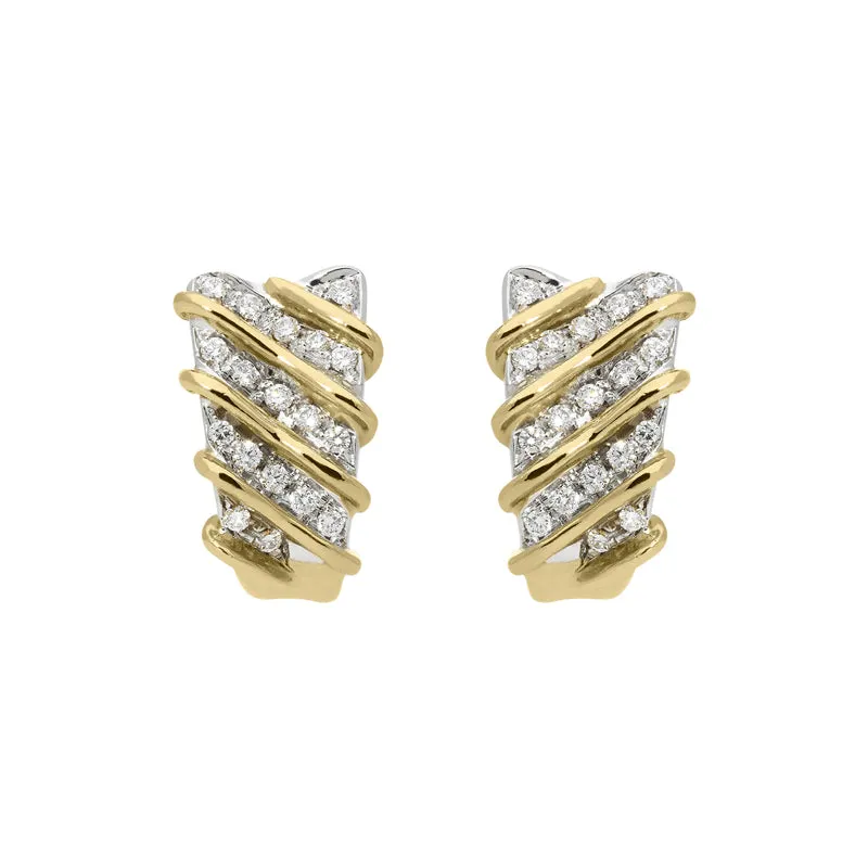 Picchiotti 18ct Yellow Gold Diamond Hinge Back Earrings