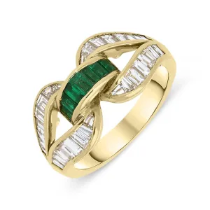 Picchiotti 18ct Yellow Gold Emerald Diamond Ring D
