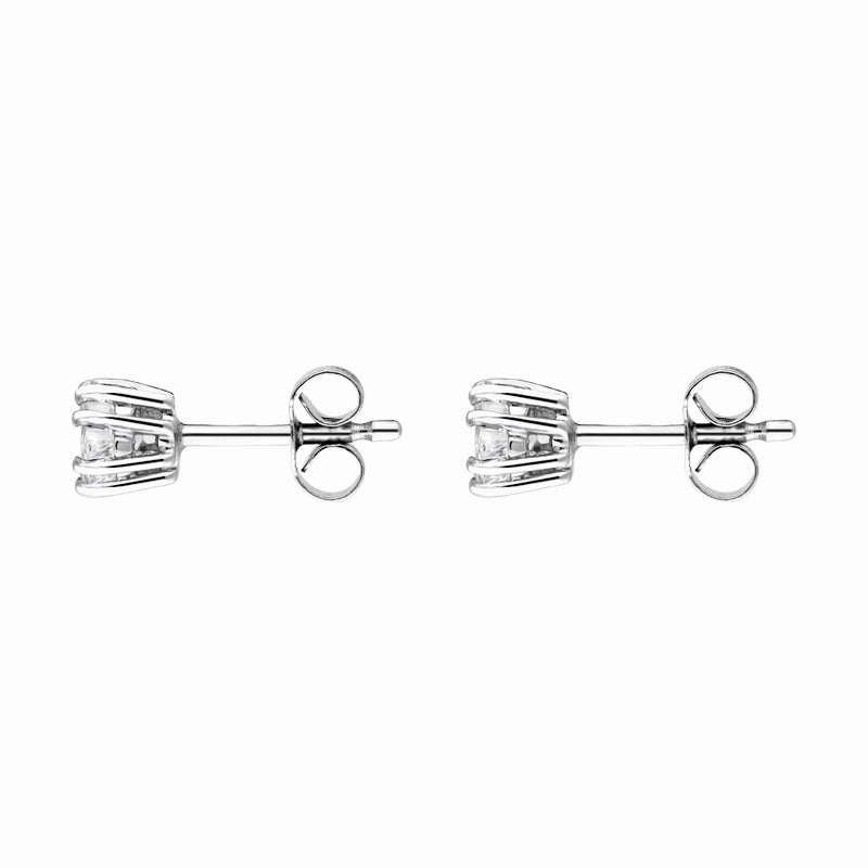 Platinum 0.54ct Diamond Ascher Cut Stud Earrings D