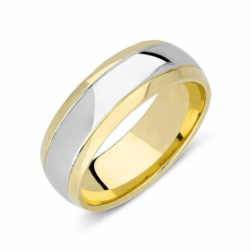 Platinum and 18ct Yellow Gold Polished Wedding Ring
