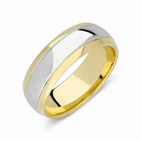 Platinum and 18ct Yellow Gold Polished Wedding Ring