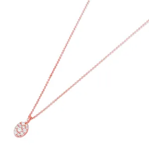 Ponte Vecchio 18ct Rose Gold 0.14ct Diamond Pave Oval Necklace