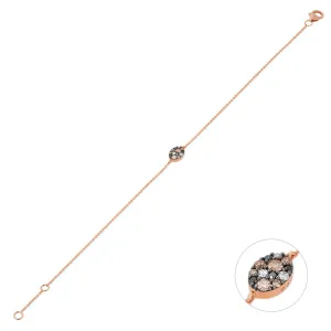 Ponte Vecchio 18ct Rose Gold 0.17ct Coloured Diamond Chain Bracelet