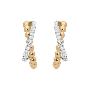 Ponte Vecchio 18ct Rose Gold 0.32ct Diamond Crossover Earrings