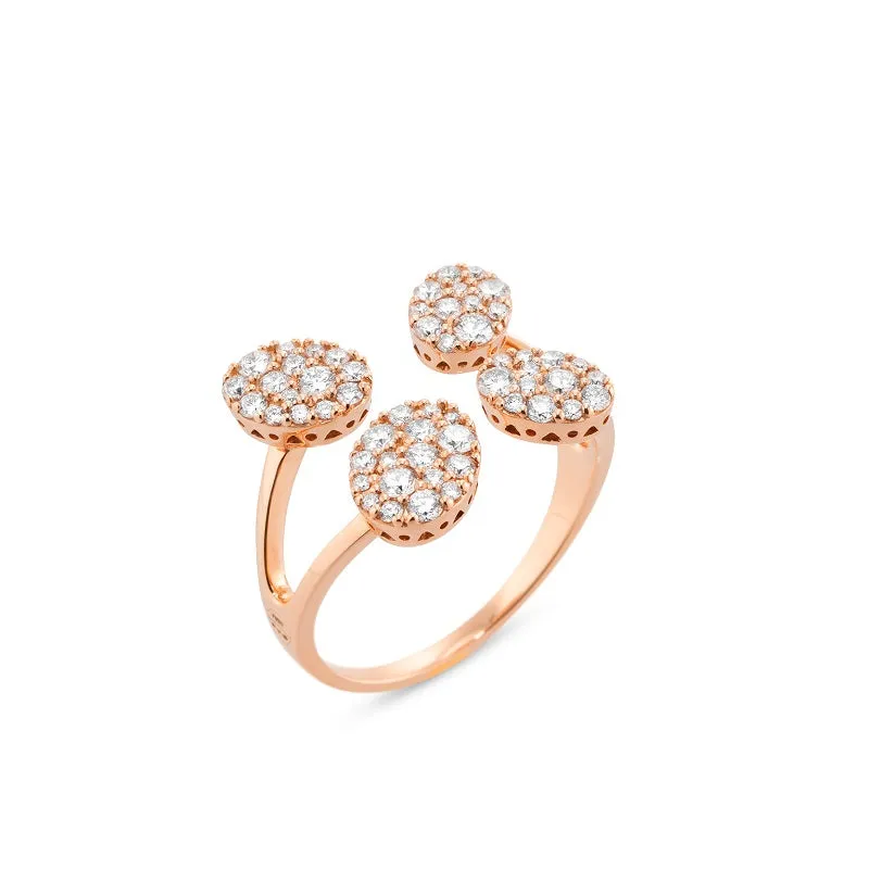 Ponte Vecchio 18ct Rose Gold 0.78ct Diamond Crossover Ring D