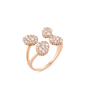 Ponte Vecchio 18ct Rose Gold 0.78ct Diamond Crossover Ring D