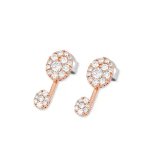 Ponte Vecchio 18ct Rose Gold 0.87ct Diamond Drop Stud Earrings