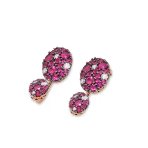 Ponte Vecchio 18ct Rose Gold Ruby Diamond Earrings