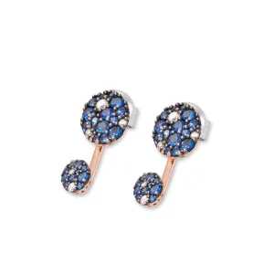 Ponte Vecchio 18ct Rose Gold Sapphire Diamond Drop Stud Earrings
