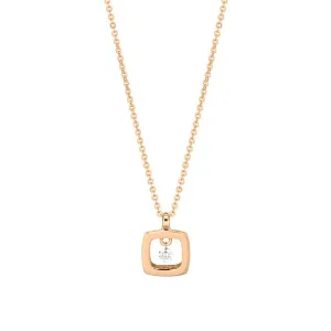 Ponte Vecchio 18ct Yellow Gold Diamond Open Cube Necklace D