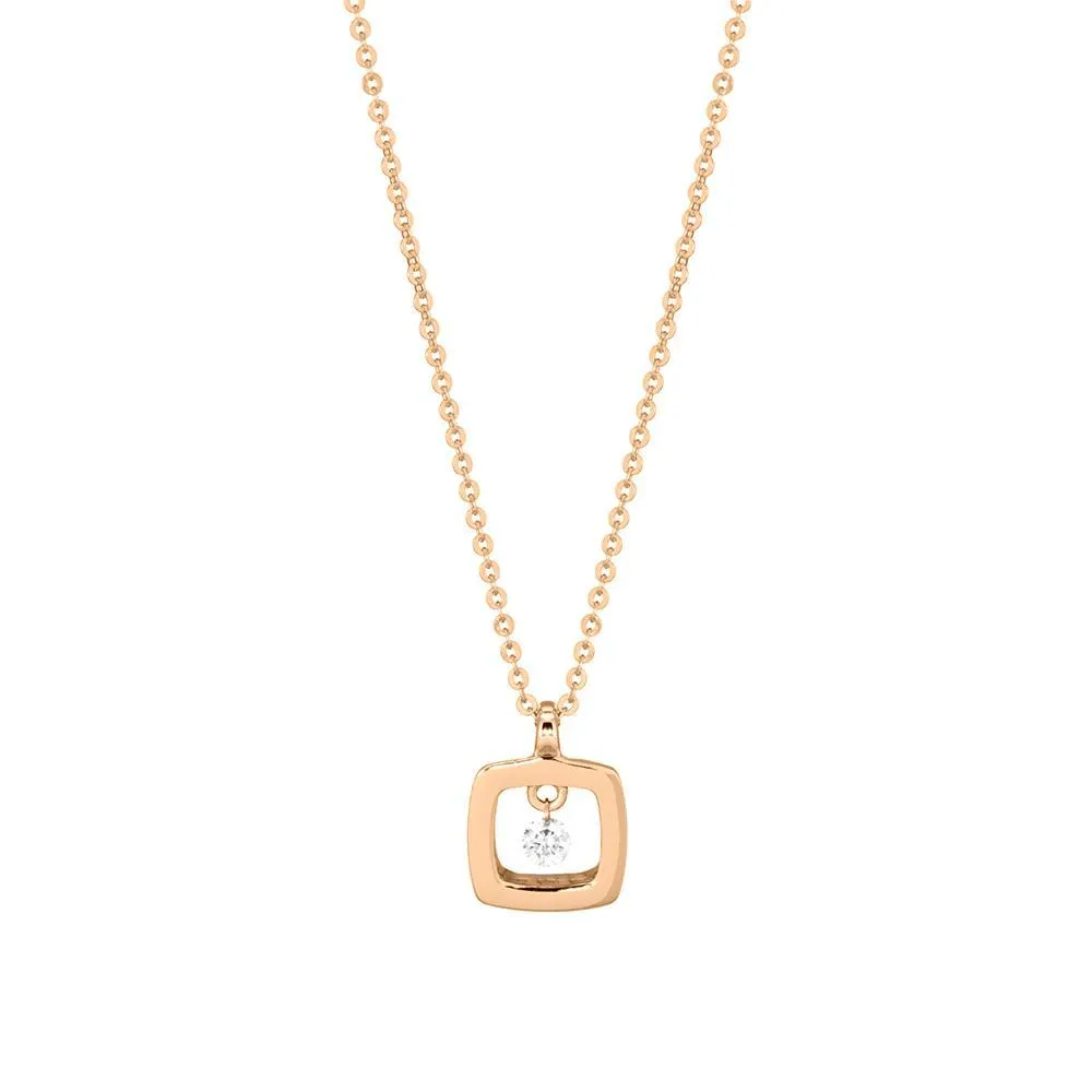 Ponte Vecchio 18ct Yellow Gold Diamond Open Cube Necklace D