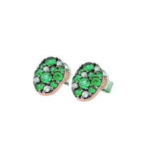 Ponte Vecchio 18ct Yellow Gold Tsavorite Diamond Stud Earrings