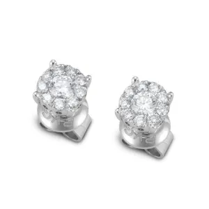 Ponte Vecchio Artemide 18ct White Gold 0.58ct Diamond Cluster Stud Earrings