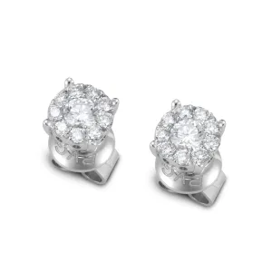 Ponte Vecchio Artemide 18ct White Gold 0.86ct Diamond Cluster Stud Earrings