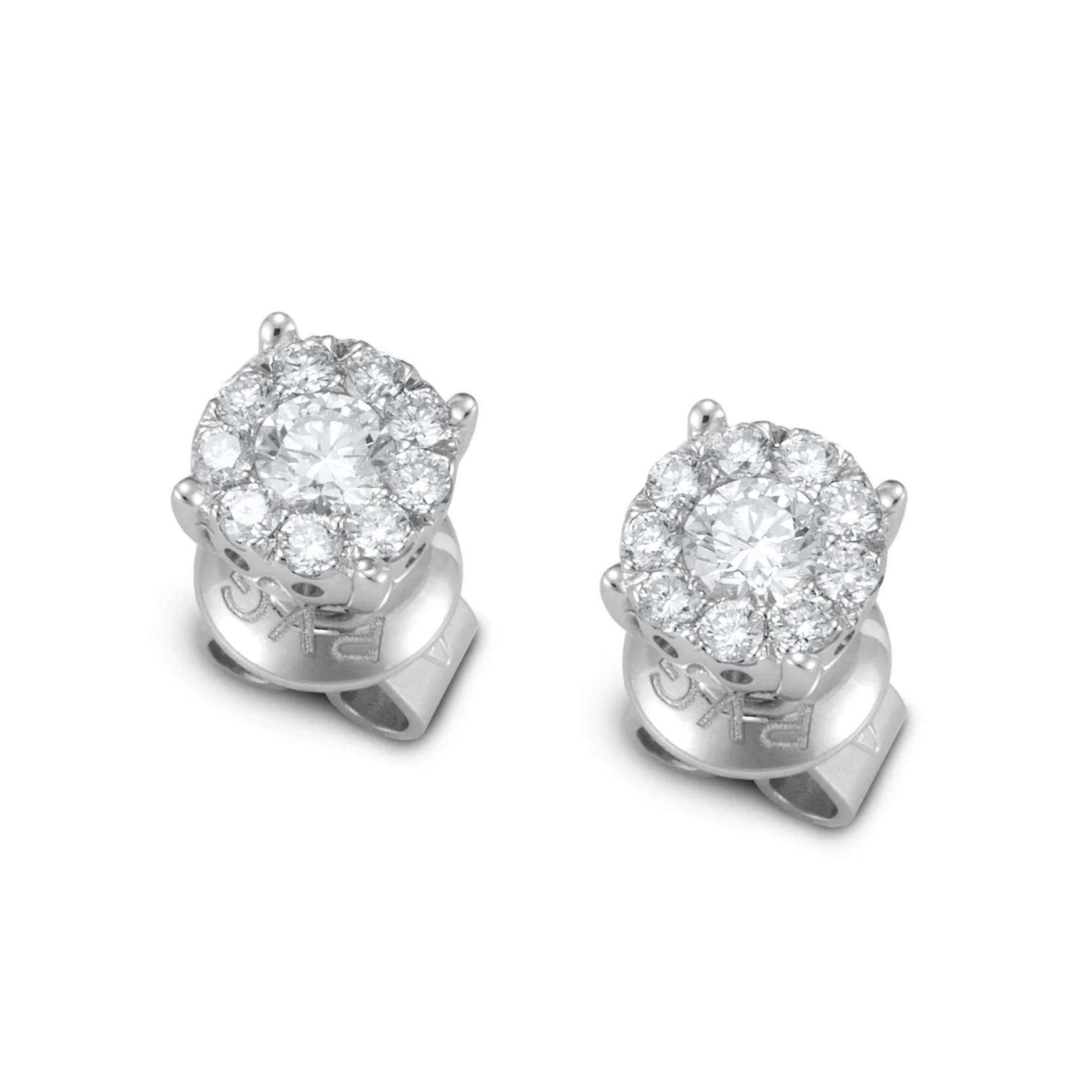 Ponte Vecchio Artemide 18ct White Gold 0.86ct Diamond Cluster Stud Earrings
