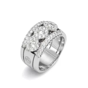 Ponte Vecchio Artemide 18ct White Gold 1.10ct Diamond Cluster Band Ring