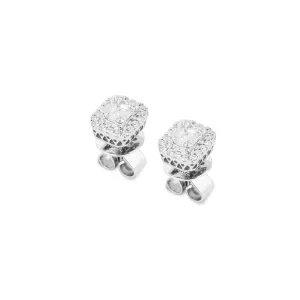 Ponte Vecchio Benvenuto 18ct White Gold 0.50ct Diamond Cushion Cut Stud Earrings