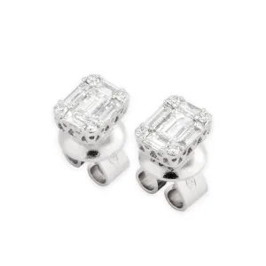 Ponte Vecchio Benvenuto 18ct White Gold 0.59ct Diamond Baguette Stud Earrings