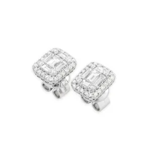 Ponte Vecchio Benvenuto 18ct White Gold 0.81ct Diamond Cluster Earrings