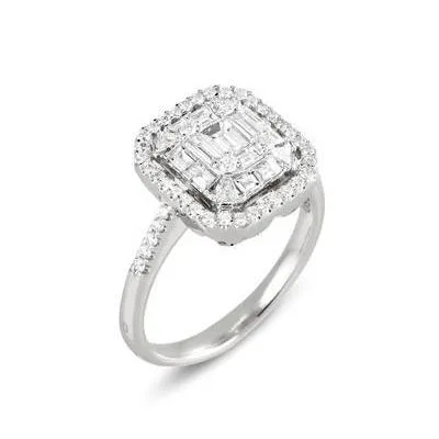 Ponte Vecchio Benvenuto 18ct White Gold 1.02ct Diamond Cluster Ring