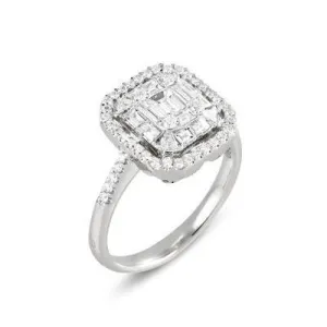 Ponte Vecchio Benvenuto 18ct White Gold 1.02ct Diamond Cluster Ring