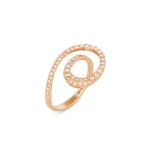 Ponte Vecchio Botticelli 18ct Rose Gold 0.45ct Diamond Swirl Ring