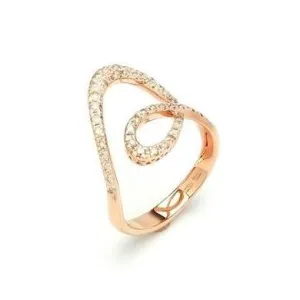 Ponte Vecchio Botticelli 18ct Rose Gold 0.65ct Diamond Swirl Ring
