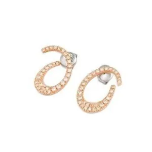 Ponte Vecchio Botticelli 18ct Rose Gold 0.69ct Diamond Swirl Earrings