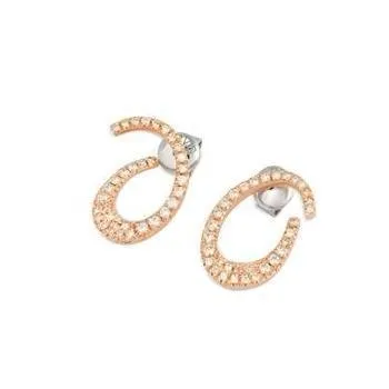 Ponte Vecchio Botticelli 18ct Rose Gold 0.75ct Diamond Swirl Earrings