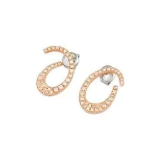 Ponte Vecchio Botticelli 18ct Rose Gold 0.75ct Diamond Swirl Earrings