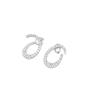 Ponte Vecchio Botticelli 18ct White Gold 0.69ct Diamond Swirl Stud Earrings D