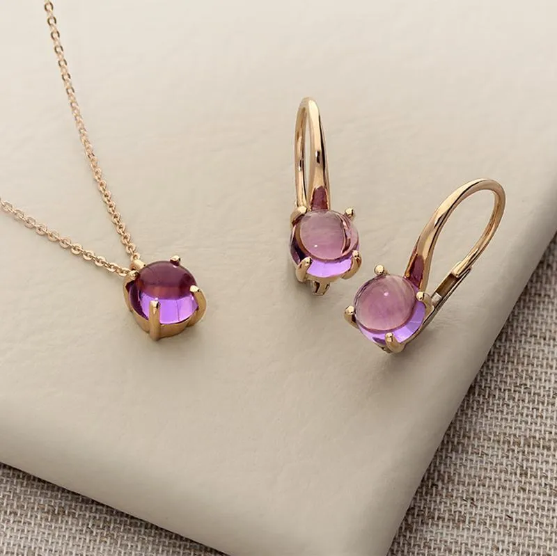 Ponte Vecchio Gioia 18ct Rose Gold 2.00ct Amethyst Drop Earrings