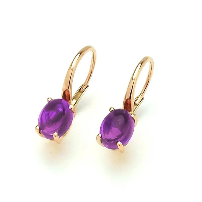 Ponte Vecchio Gioia 18ct Rose Gold 2.70ct Amethyst Oval Drop Earrings