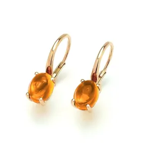 Ponte Vecchio Gioia 18ct Rose Gold 2.70ct Citrine Oval Drop Earrings