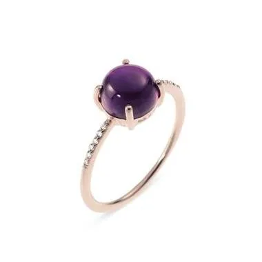 Ponte Vecchio Gioia 18ct Rose Gold 3.25ct Amethyst Diamond Ring