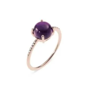 Ponte Vecchio Gioia 18ct Rose Gold 3.25ct Amethyst Diamond Ring