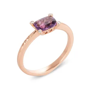 Ponte Vecchio Iris 18ct Rose Gold 0.70ct Amethyst Diamond Ring