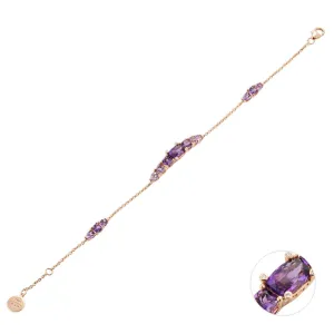 Ponte Vecchio Iris 18ct Rose Gold 2.88ct Amethyst Diamond Chain Bracelet