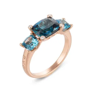 Ponte Vecchio Iris 18ct Rose Gold 3.66ct Topaz Diamond Ring