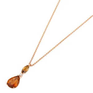 Ponte Vecchio Iris 18ct Rose Gold Citrine Diamond Necklace