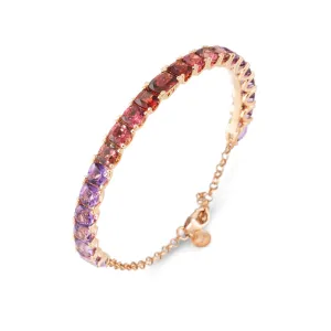 Ponte Vecchio Iris 18ct Rose Gold Garnet Tourmaline Amethyst Diamond Bracelet