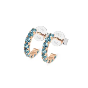Ponte Vecchio Iris 18ct Rose Gold London Blue Topaz Hoop Earrings